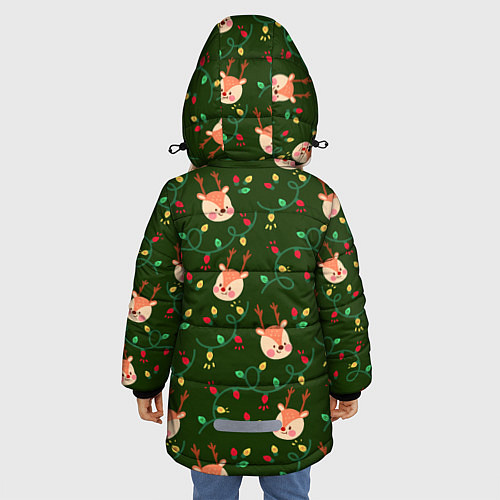 Зимняя куртка для девочки НОВОГОДНИЙ ОЛЕНЬ GREEN / 3D-Светло-серый – фото 4