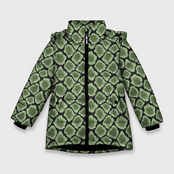 Куртка зимняя для девочки Змеиная Шкура Snake, цвет: 3D-черный
