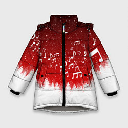 Куртка зимняя для девочки МУЗЫКАЛЬНАЯ НОВОГОДНЯЯ НОЧЬ 2022 НОВЫЙ ГОД, цвет: 3D-светло-серый