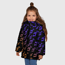 Куртка зимняя для девочки JOJOS BIZARRE ADVENTURE PATTERN, цвет: 3D-светло-серый — фото 2