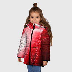 Куртка зимняя для девочки Красная космическая спираль, цвет: 3D-черный — фото 2