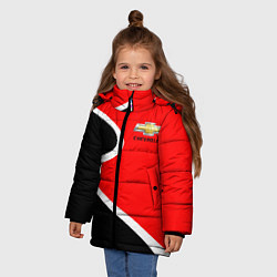 Куртка зимняя для девочки Chevrolet Логотип, цвет: 3D-красный — фото 2