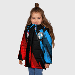 Куртка зимняя для девочки BMW Логотип Узор, цвет: 3D-черный — фото 2