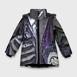 Куртка зимняя для девочки Ад стиль, цвет: 3D-черный