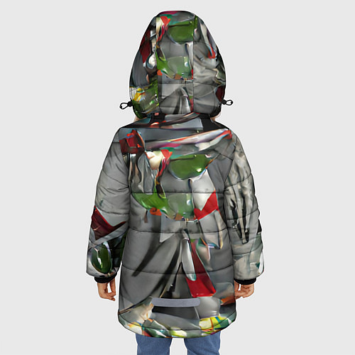 Зимняя куртка для девочки Старый год / 3D-Светло-серый – фото 4