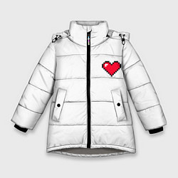 Куртка зимняя для девочки Сердце из minecraft, цвет: 3D-светло-серый