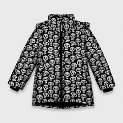 Куртка зимняя для девочки Funny skulls, цвет: 3D-черный