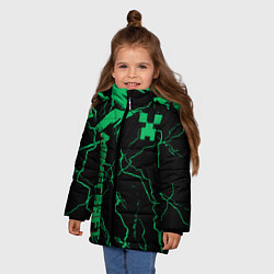 Куртка зимняя для девочки Minecraft нуб, цвет: 3D-черный — фото 2