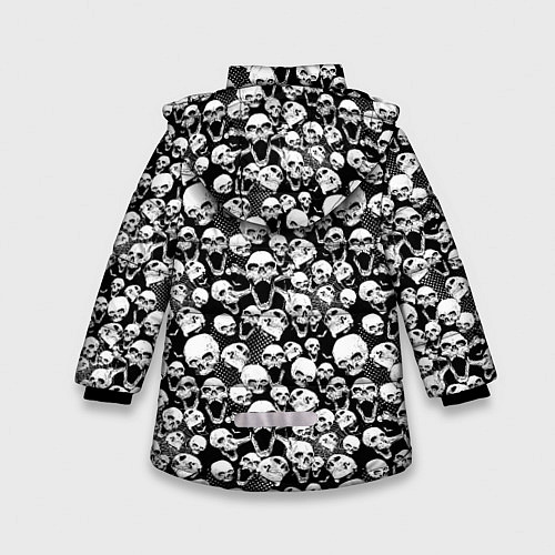 Зимняя куртка для девочки Screaming skulls & web / 3D-Красный – фото 2