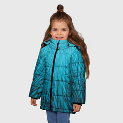 Куртка зимняя для девочки Коллекция Rays Лучи Голубой и черный Абстракция 65, цвет: 3D-черный — фото 2