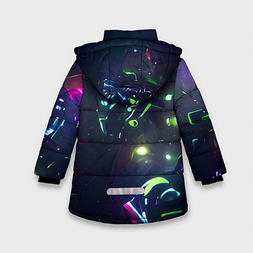 Зимняя куртка для девочки Космическая битва / 3D-Светло-серый – фото 2