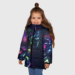Куртка зимняя для девочки Космическая битва, цвет: 3D-светло-серый — фото 2