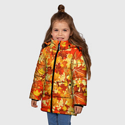 Куртка зимняя для девочки Кленовый листопад, цвет: 3D-красный — фото 2
