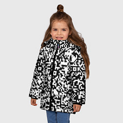 Куртка зимняя для девочки Стиль QR код, цвет: 3D-светло-серый — фото 2
