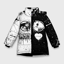 Куртка зимняя для девочки BLACK AND WHITE BENDY AND THE INK MACHINE, цвет: 3D-черный