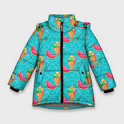 Зимняя куртка для девочки Летнее настроение: Сок и арбуз