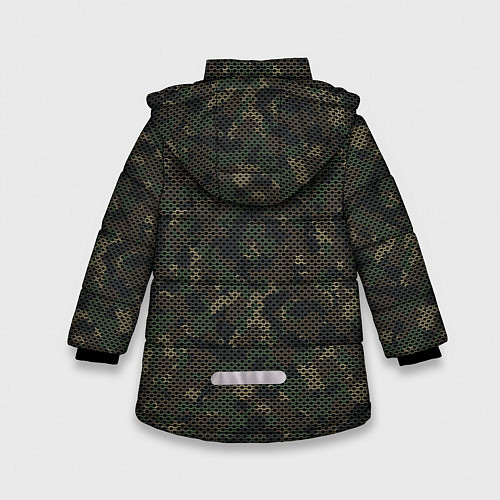 Зимняя куртка для девочки Камуфляж: лесной / 3D-Светло-серый – фото 2