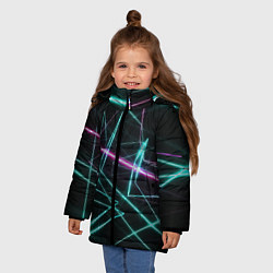 Куртка зимняя для девочки Лазерная композиция, цвет: 3D-черный — фото 2