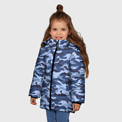 Куртка зимняя для девочки Синий Камуфляж Camouflage, цвет: 3D-черный — фото 2