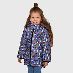 Куртка зимняя для девочки Глаза от сглаза паттерн крупно, цвет: 3D-черный — фото 2