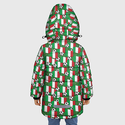 Зимняя куртка для девочки Италия футбол / 3D-Светло-серый – фото 4