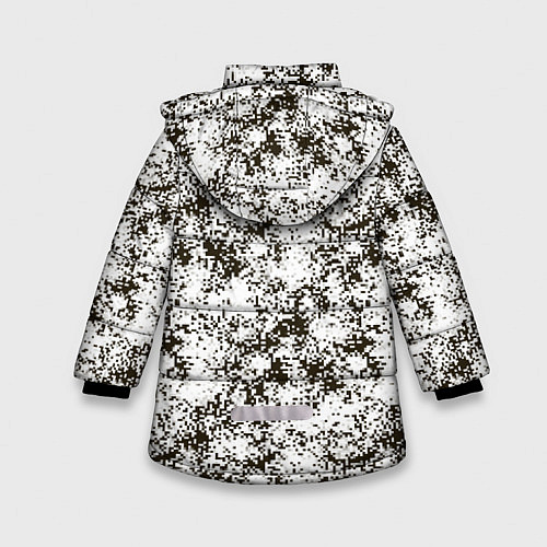 Зимняя куртка для девочки Зимний Камуфляж цифра / 3D-Светло-серый – фото 2