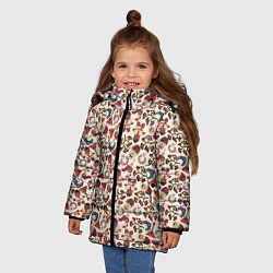 Куртка зимняя для девочки Россия паттерн светлый, цвет: 3D-светло-серый — фото 2