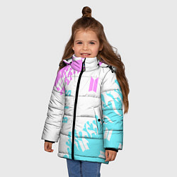 Куртка зимняя для девочки BTS патер, цвет: 3D-светло-серый — фото 2