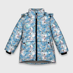 Куртка зимняя для девочки 2000 Рублей банкноты, цвет: 3D-светло-серый