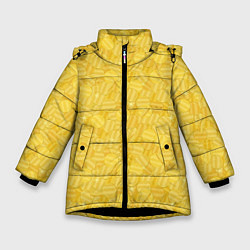 Куртка зимняя для девочки Золотые Монеты Money, цвет: 3D-черный