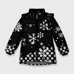 Зимняя куртка для девочки Чёрный клевер снежинки