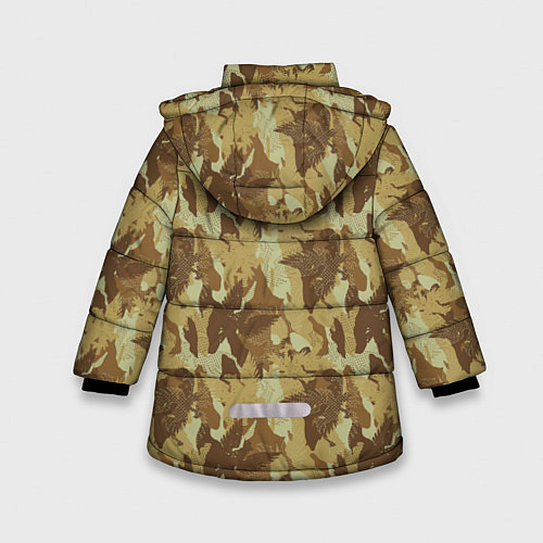 Зимняя куртка для девочки Орлы камуфляж / 3D-Светло-серый – фото 2