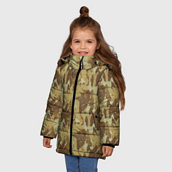 Куртка зимняя для девочки Орлы камуфляж, цвет: 3D-светло-серый — фото 2