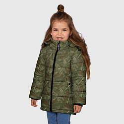 Куртка зимняя для девочки Оружие пистолеты, гранаты, ножи, автоматы, цвет: 3D-черный — фото 2
