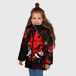 Куртка зимняя для девочки SAMURAI CYBERPUNK 2077 LOGO, цвет: 3D-черный — фото 2