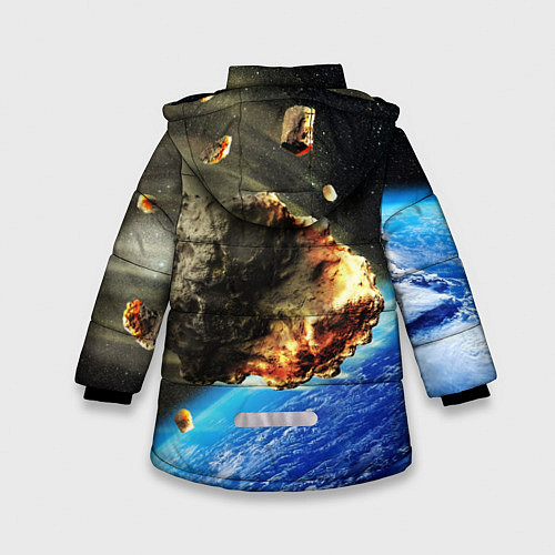 Зимняя куртка для девочки Комета, перед столкновением с Землёй! / 3D-Красный – фото 2