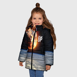 Куртка зимняя для девочки Dont look up! Comets flight!, цвет: 3D-красный — фото 2
