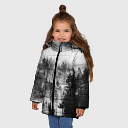 Куртка зимняя для девочки ТУМАННЫЙ ЛЕС - ТЕМНЫЙ ЛЕС, цвет: 3D-черный — фото 2