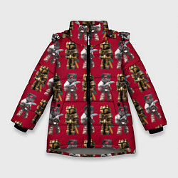 Куртка зимняя для девочки Minecraft warriors pattern, цвет: 3D-светло-серый