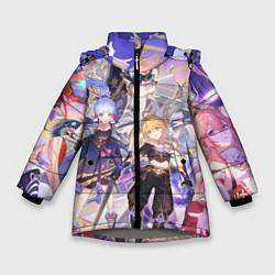 Куртка зимняя для девочки Genshin Impact - Арка Инадзумы, цвет: 3D-светло-серый