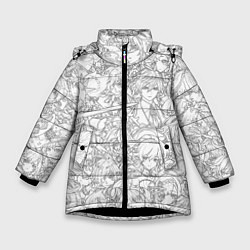 Куртка зимняя для девочки ПЕРСОНАЖИ МАНГА ГЕНШИН ИМПАКТ, цвет: 3D-черный