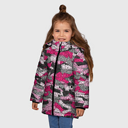 Куртка зимняя для девочки Розовый именной камуфляж Женя, цвет: 3D-светло-серый — фото 2