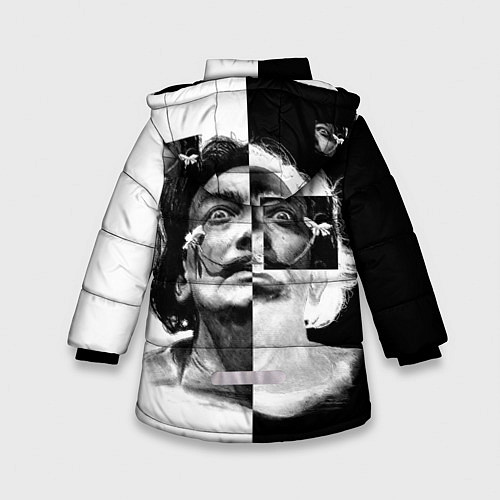Зимняя куртка для девочки Salvador Dali - Сальвадор Дали / 3D-Светло-серый – фото 2