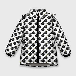 Куртка зимняя для девочки Пиксельные Очки смирись с этим, цвет: 3D-светло-серый