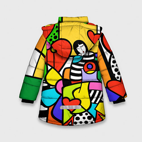 Зимняя куртка для девочки Romero Britto - valentines day / 3D-Красный – фото 2