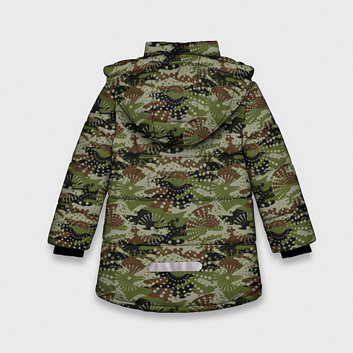 Зимняя куртка для девочки Абстрактные Брызги камуфляж / 3D-Светло-серый – фото 2