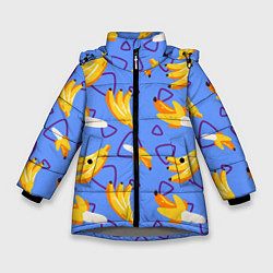 Куртка зимняя для девочки Спелые бананы, цвет: 3D-светло-серый