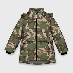 Куртка зимняя для девочки Камуфляж осколки, цвет: 3D-светло-серый