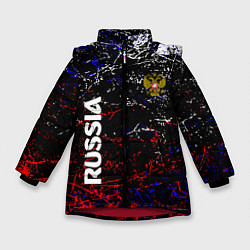 Куртка зимняя для девочки Russia Штрихи, цвет: 3D-красный