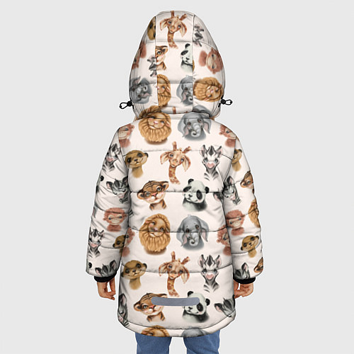 Зимняя куртка для девочки Милые дикие животные / 3D-Светло-серый – фото 4